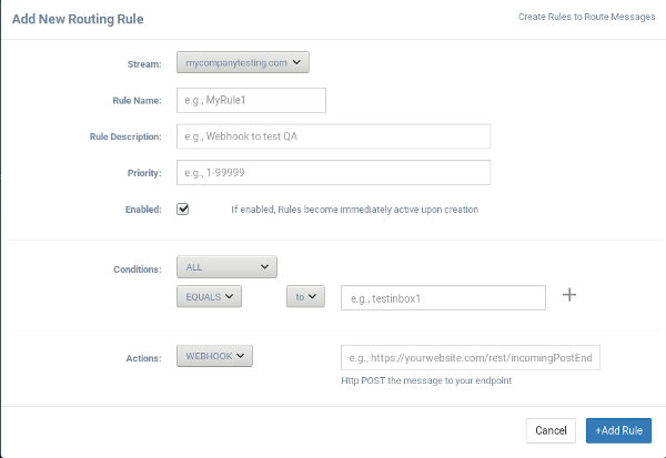 Rule Creation Dialog